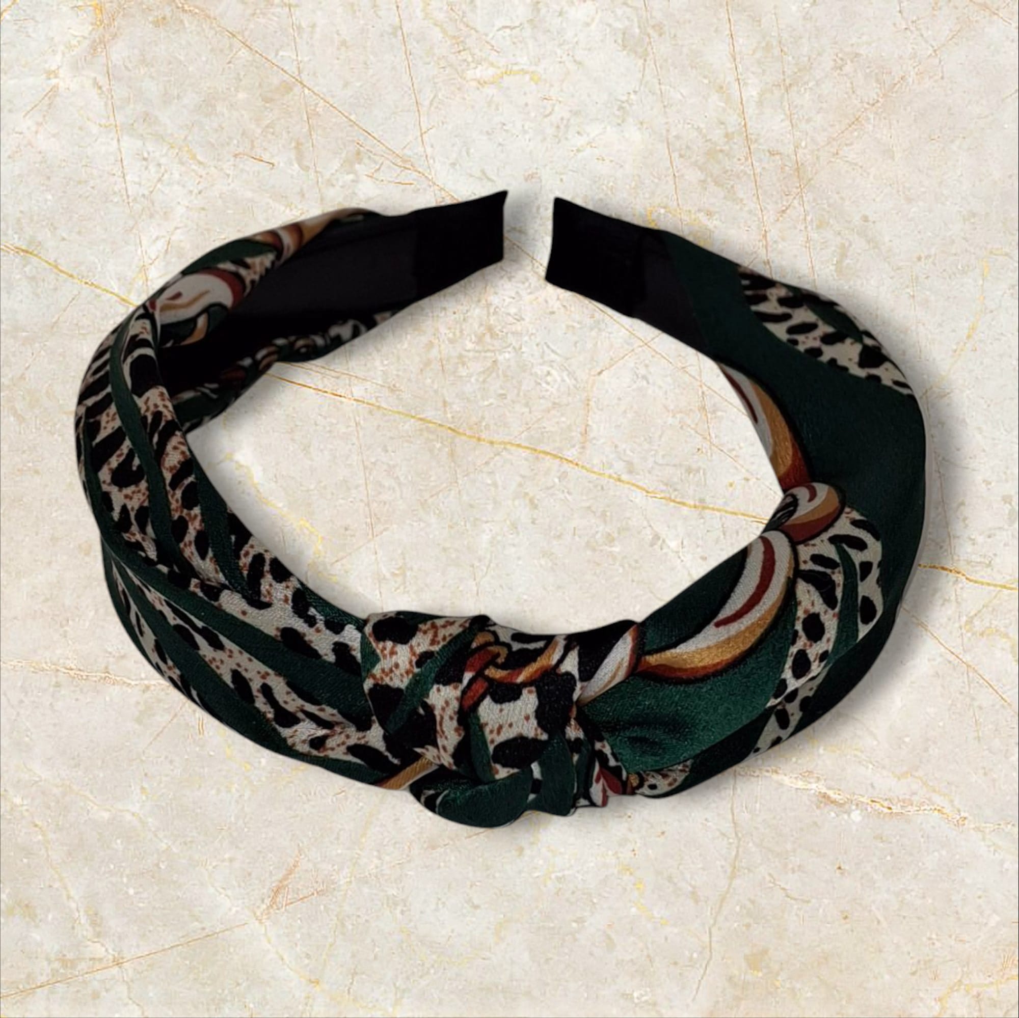 Knotted Fabric Headband with Gold Shine – Assorted Colors (Set of 12)