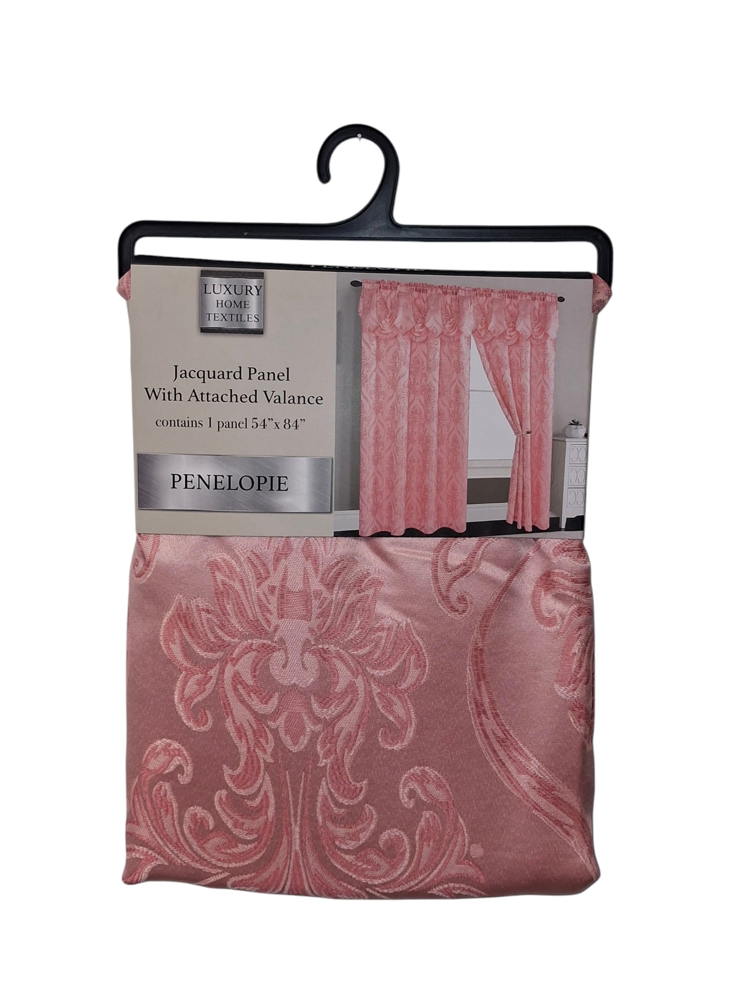 Penolopie Jacquard Panel with Attached Valance 54"x84" - Mauve