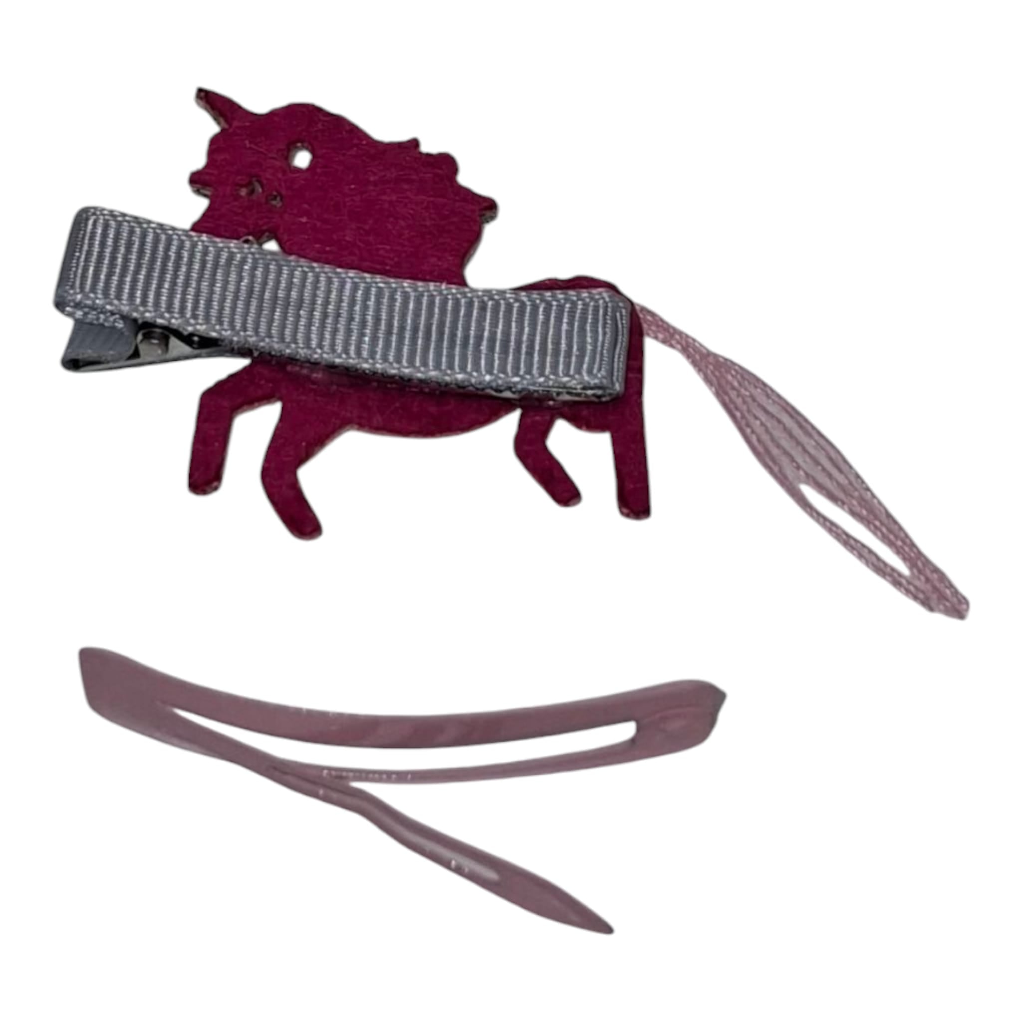 Clips de Unicornio y Metálico Rosado para Niña