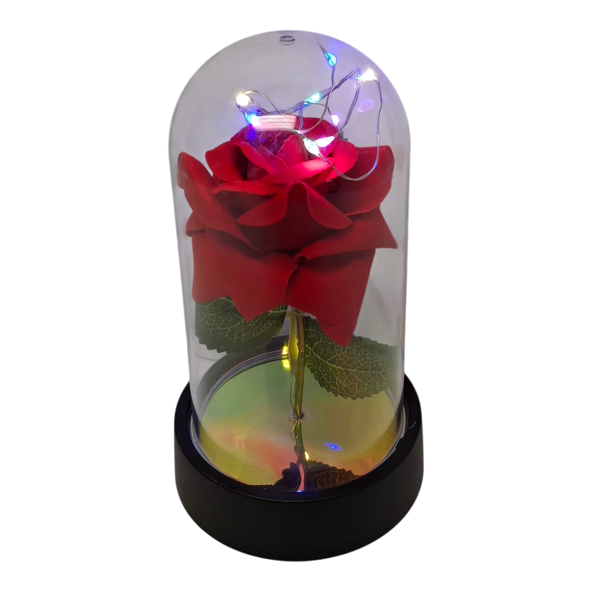 LED Transparent Rose Decoration – Standard Size with Light (7.5 × 3.5")